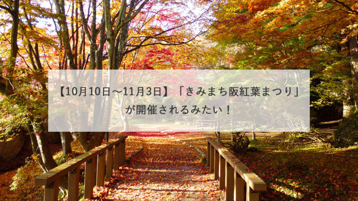 【10月10日〜11月3日】「きみまち阪紅葉まつり」が開催されるみたい！